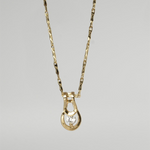 Load image into Gallery viewer, Gold Horseshoe Crystal Pendant Necklace - PEACORA
