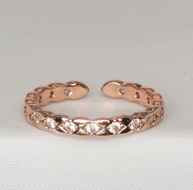 Rose Gold Tone Adjustable Eternity Ring