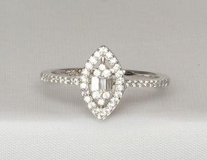 Marquise Double Halo Ring - PEACORA