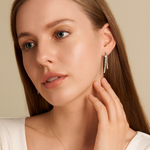 Load image into Gallery viewer, Baguette Cluster Earrings - PEACORA
