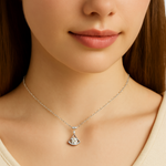 Load image into Gallery viewer, Elegant Skirted Moissanite Pendant Necklace - PEACORA
