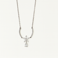 Floral Crystal Drop Pendant Necklace - PEACORA