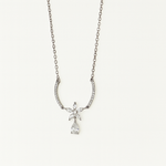 Load image into Gallery viewer, Floral Crystal Drop Pendant Necklace - PEACORA
