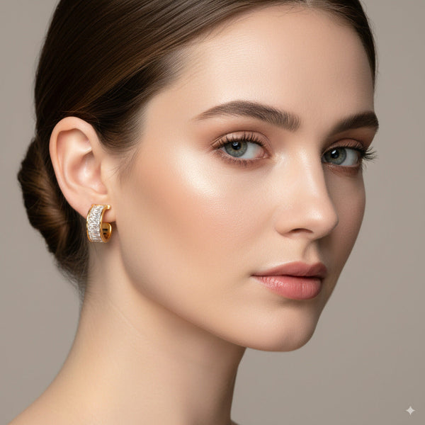 Geometric Crystal Clip-On Earrings 