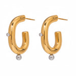 Load image into Gallery viewer, Geometric Dual-Tone Hoop Earrings 
