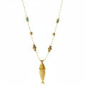 Gold Fish Pendant Necklace 
