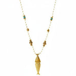 Load image into Gallery viewer, Gold Fish Pendant Necklace 
