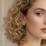 Load image into Gallery viewer, Golden Leaf Stud Earrings 
