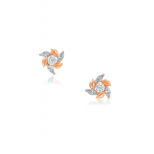 Goldleaf Facet Blossoms Studs - PEACORA