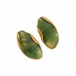 Load image into Gallery viewer, Green Stone Statement Earrings 
