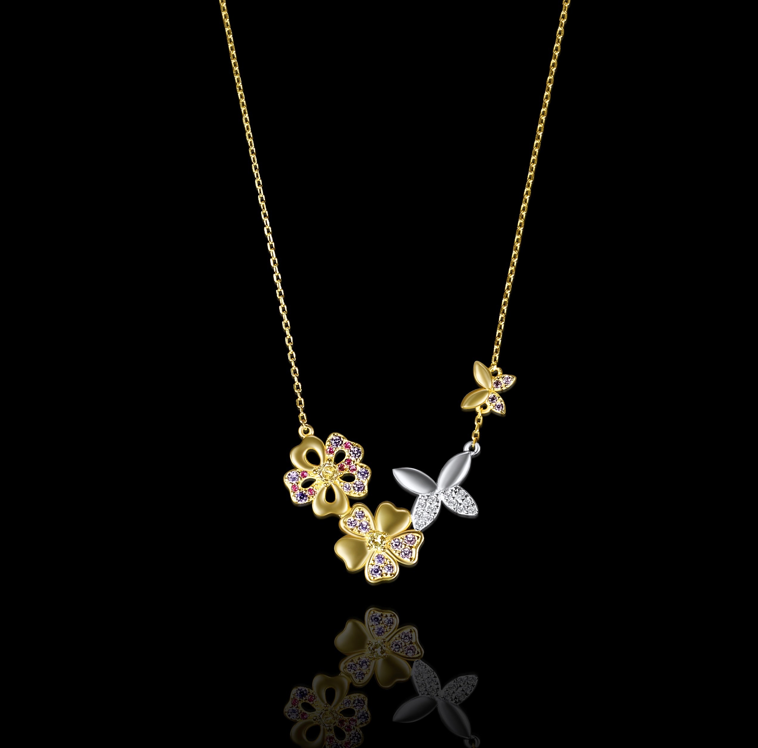 Springtime Beauty Gold Necklace - PEACORA