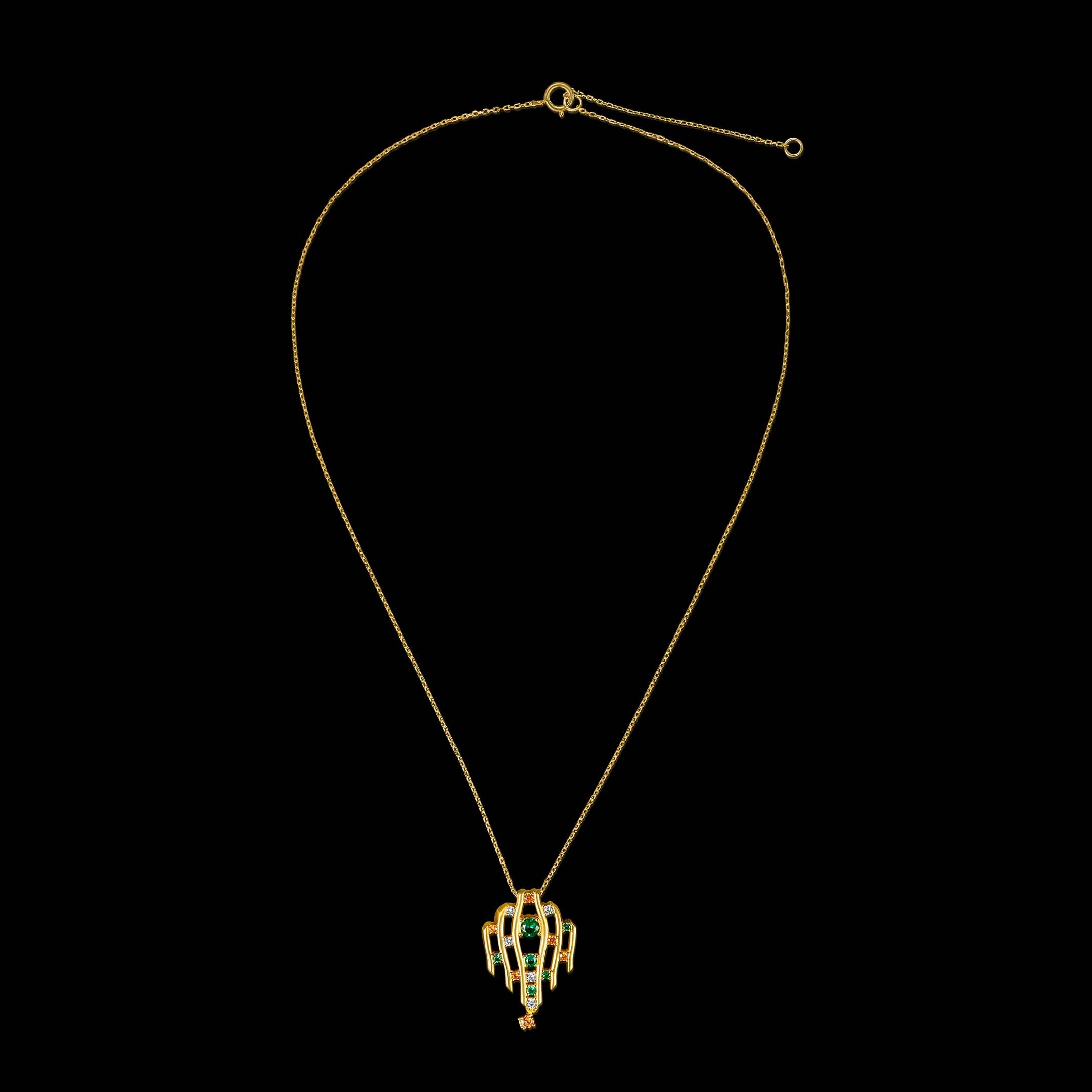 Sprouting Green Gold Necklace - PEACORA