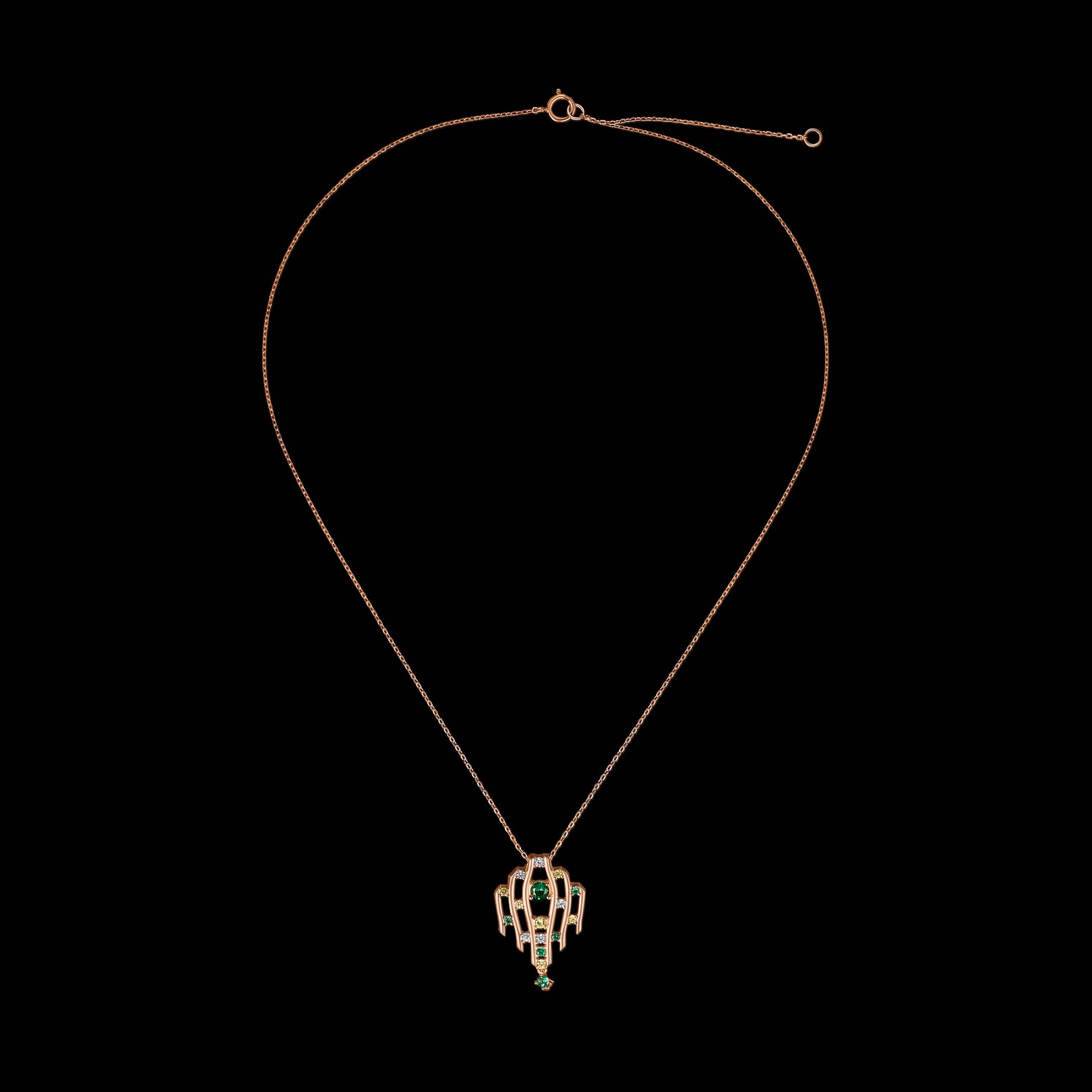 Sprouting Green Gold Necklace - PEACORA