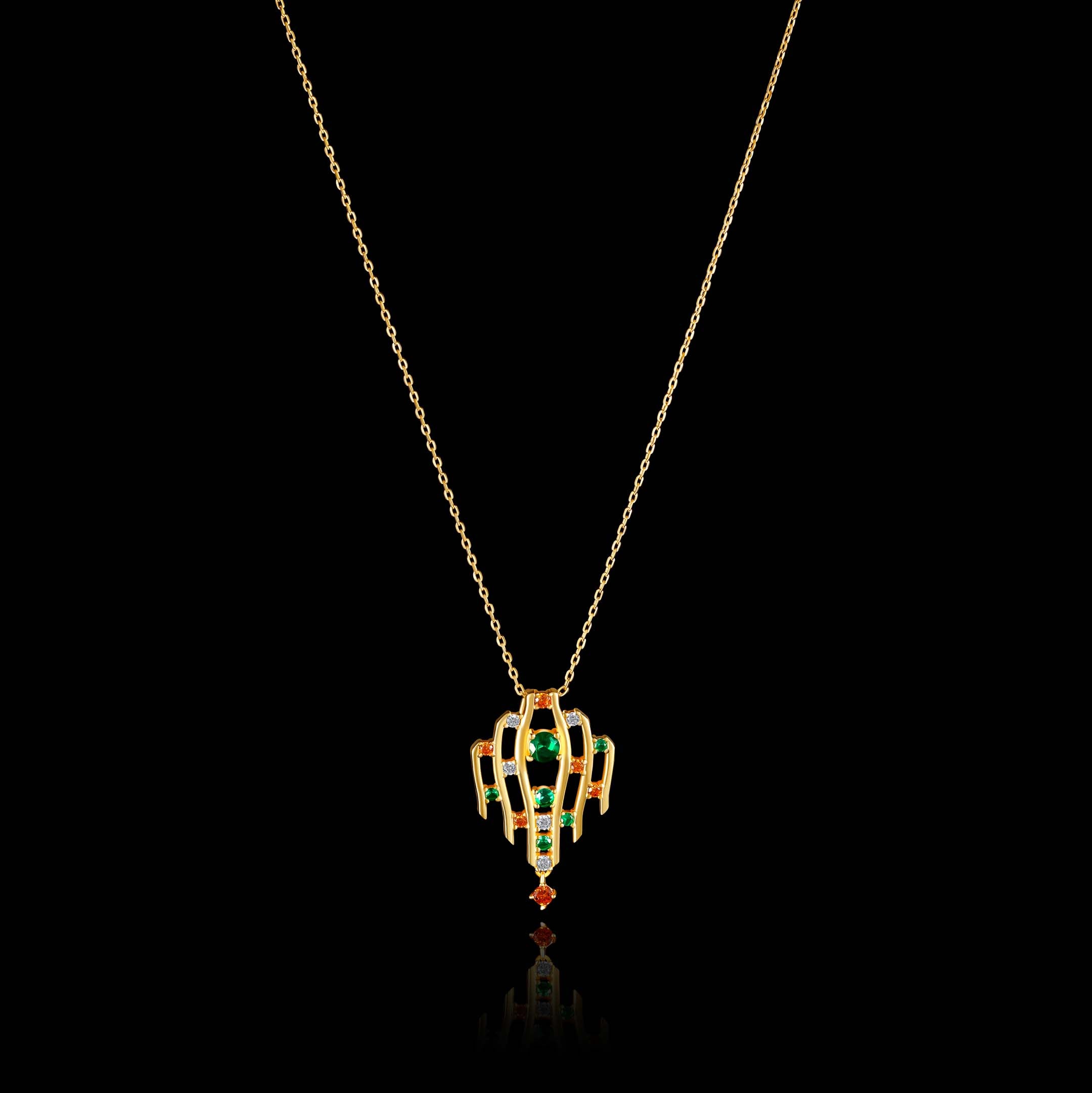 Sprouting Green Gold Necklace - PEACORA