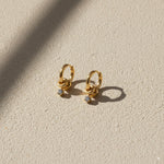 Load image into Gallery viewer, Mini Hoop Earrings with Crystal Charm 
