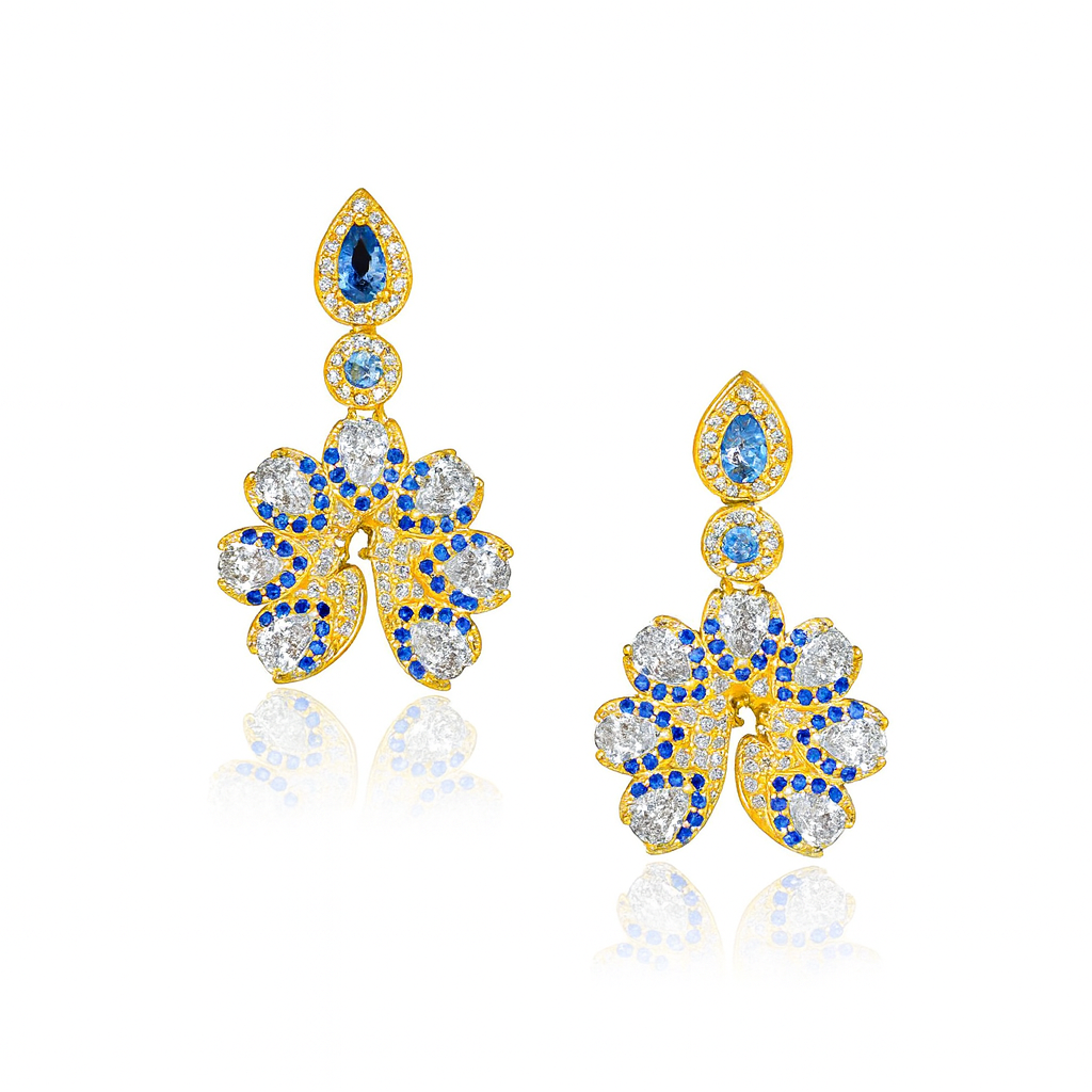 Peacora's Blue Feathered Earrings - PEACORA
