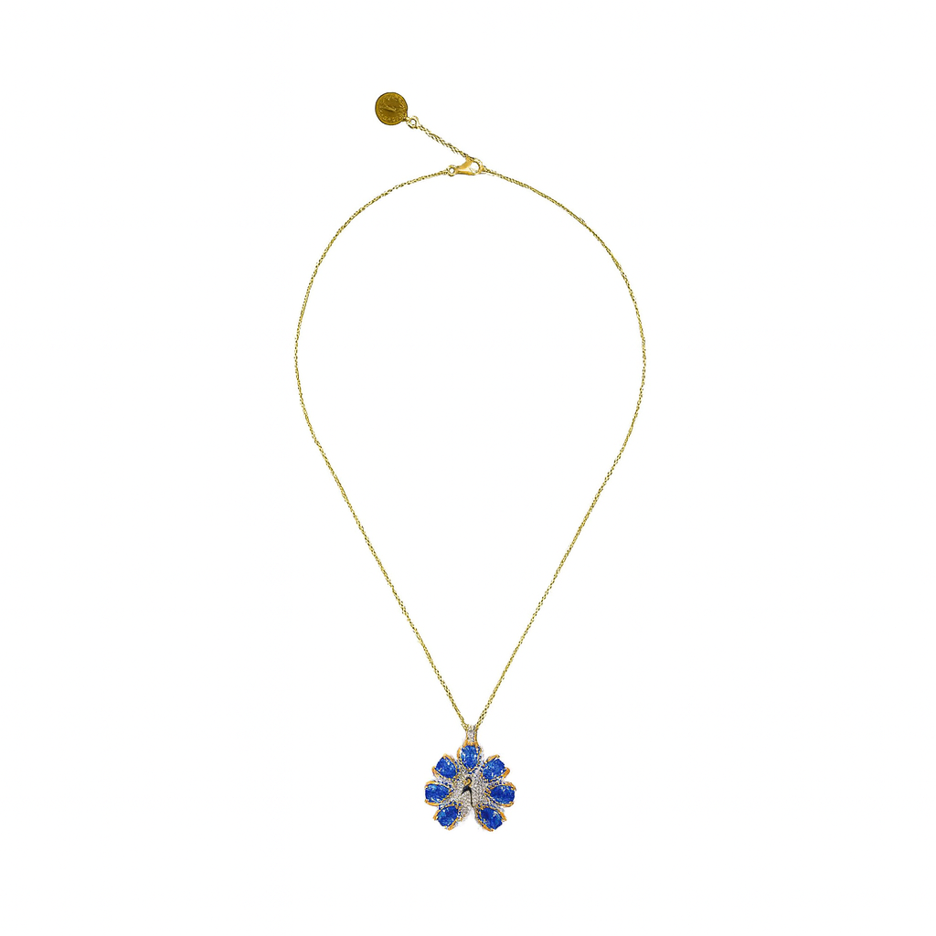 Peacora's Blue Feathered Pendant - PEACORA