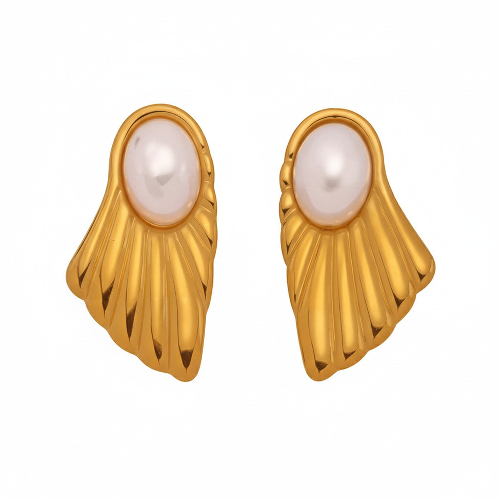 Pearl Shell Statement Earrings 