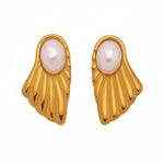 Load image into Gallery viewer, Pearl Shell Statement Earrings 
