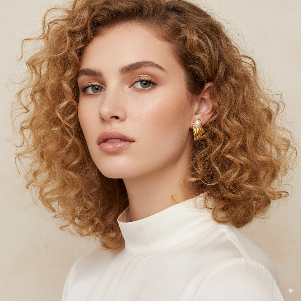 Pearl Shell Statement Earrings 