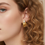 Load image into Gallery viewer, Pearl Shell Statement Earrings 
