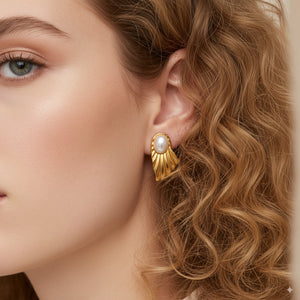 Pearl Shell Statement Earrings 