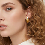 Load image into Gallery viewer, Pearl Shell Statement Earrings 
