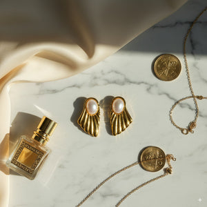 Pearl Shell Statement Earrings 