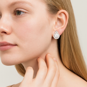 Radiant Blossom Halo Stud Earrings - PEACORA