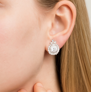 Radiant Blossom Halo Stud Earrings - PEACORA