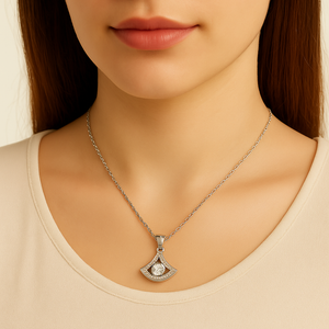 Radiant Fan Pendant Necklace - PEACORA