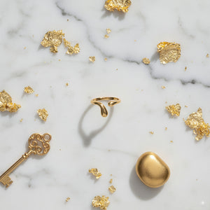 Sculpted Wave Ring – Gold & Silver Finish Stainless Steel - PEACORA