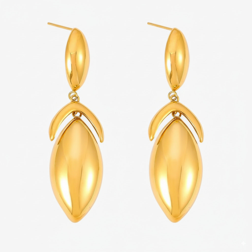 Sculpted Teardrop Dangle Earrings 