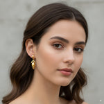 Load image into Gallery viewer, Sculpted Teardrop Dangle Earrings 
