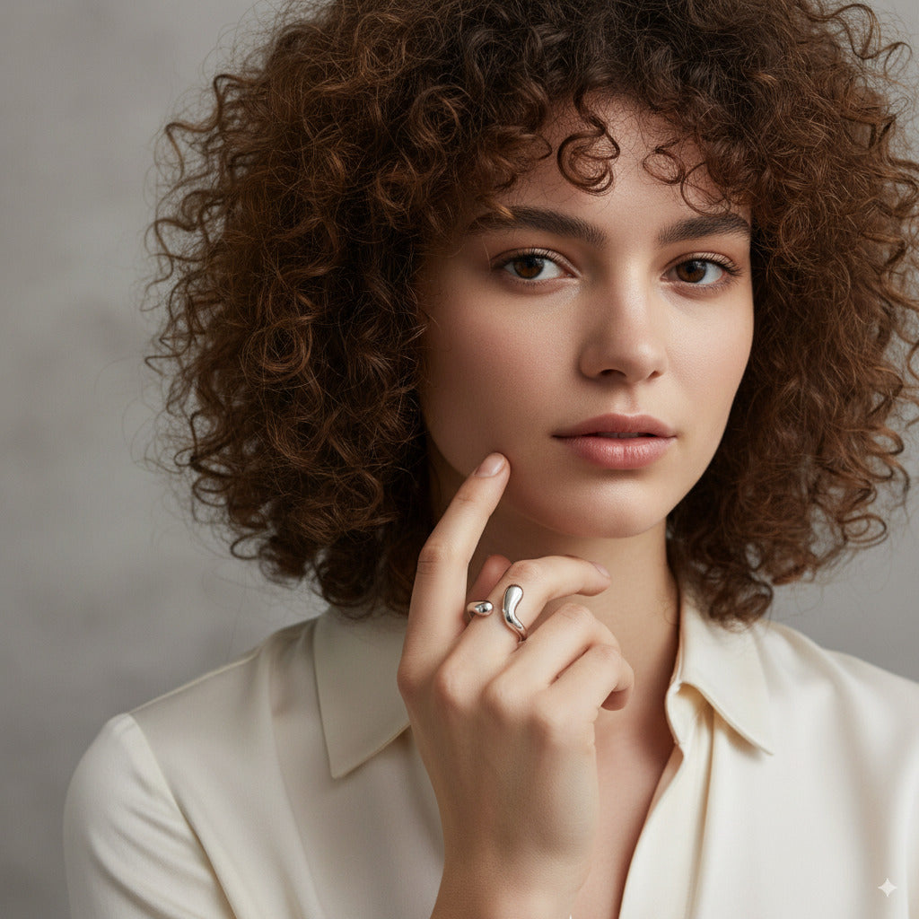 Sculpted Wave Ring – Gold & Silver Finish Stainless Steel - PEACORA