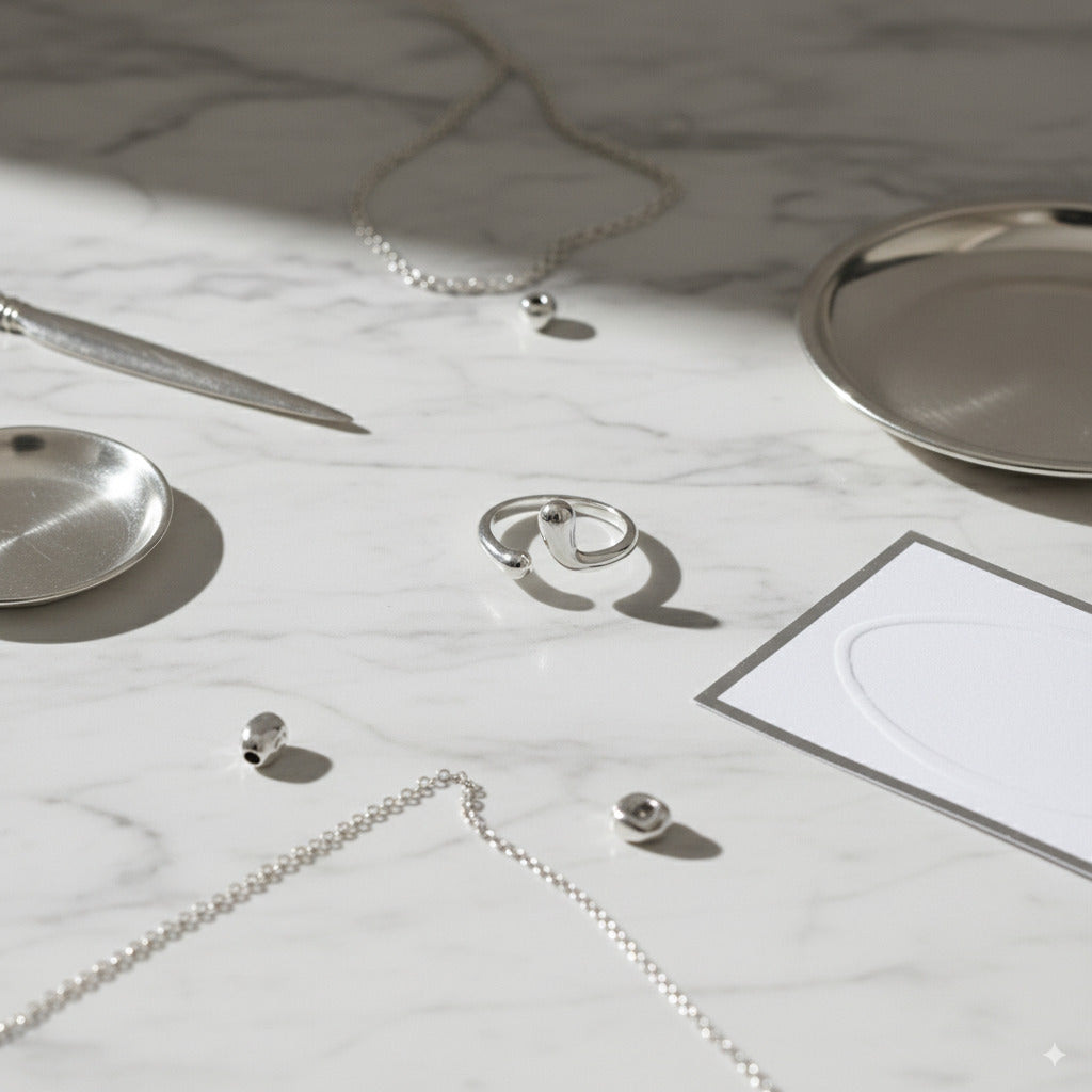 Sculpted Wave Ring – Gold & Silver Finish Stainless Steel - PEACORA