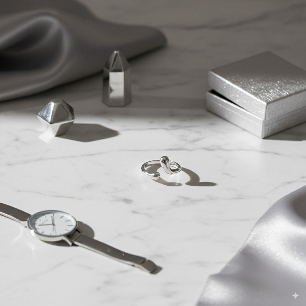 Sculpted Wave Ring – Gold & Silver Finish Stainless Steel - PEACORA