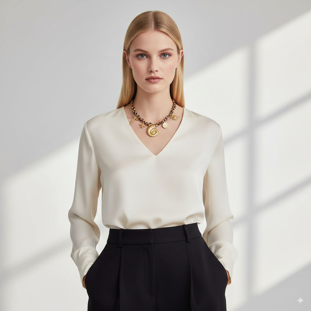 Seashell Charm Scarf Necklace 