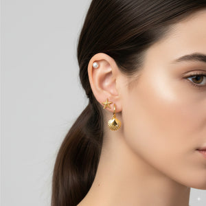 Seashell, Star & Pearl Earrings Set 