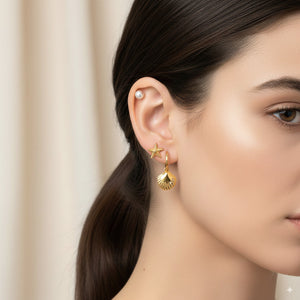 Seashell, Star & Pearl Earrings Set 