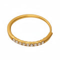 Slim Crystal Band Ring – Gold Finish Stainless Steel - PEACORA