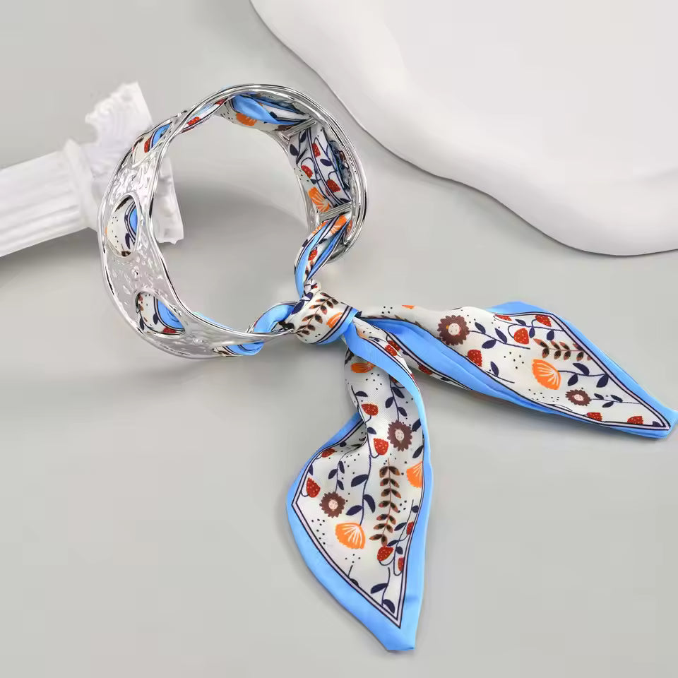 Stainless Steel Bangle Bracelet – Gold Finish with Scarf Bow - PEACORA