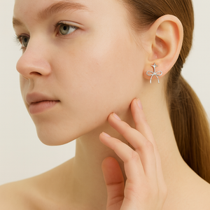 Star Bow Drop Earrings - PEACORA