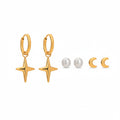 Star Hoop & Stud Earrings Set 