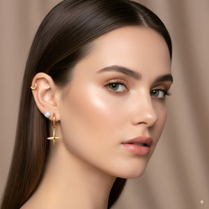 Star Hoop & Stud Earrings Set 