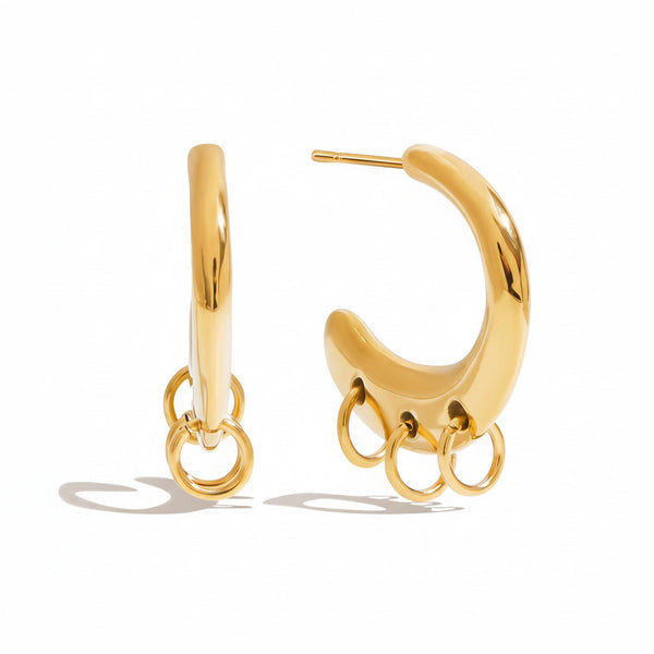 Triple Hoop Dangle Earrings 