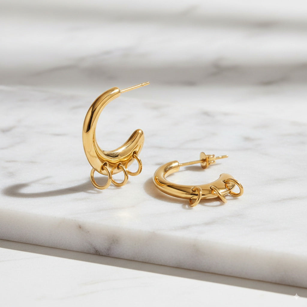 Triple Hoop Dangle Earrings 