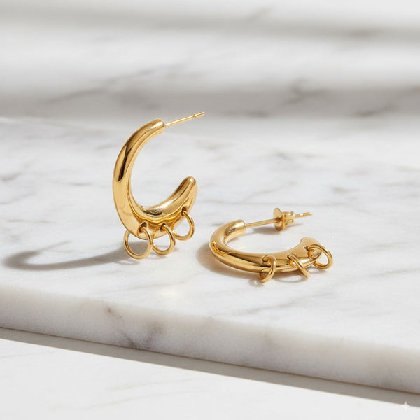 Triple Hoop Dangle Earrings 