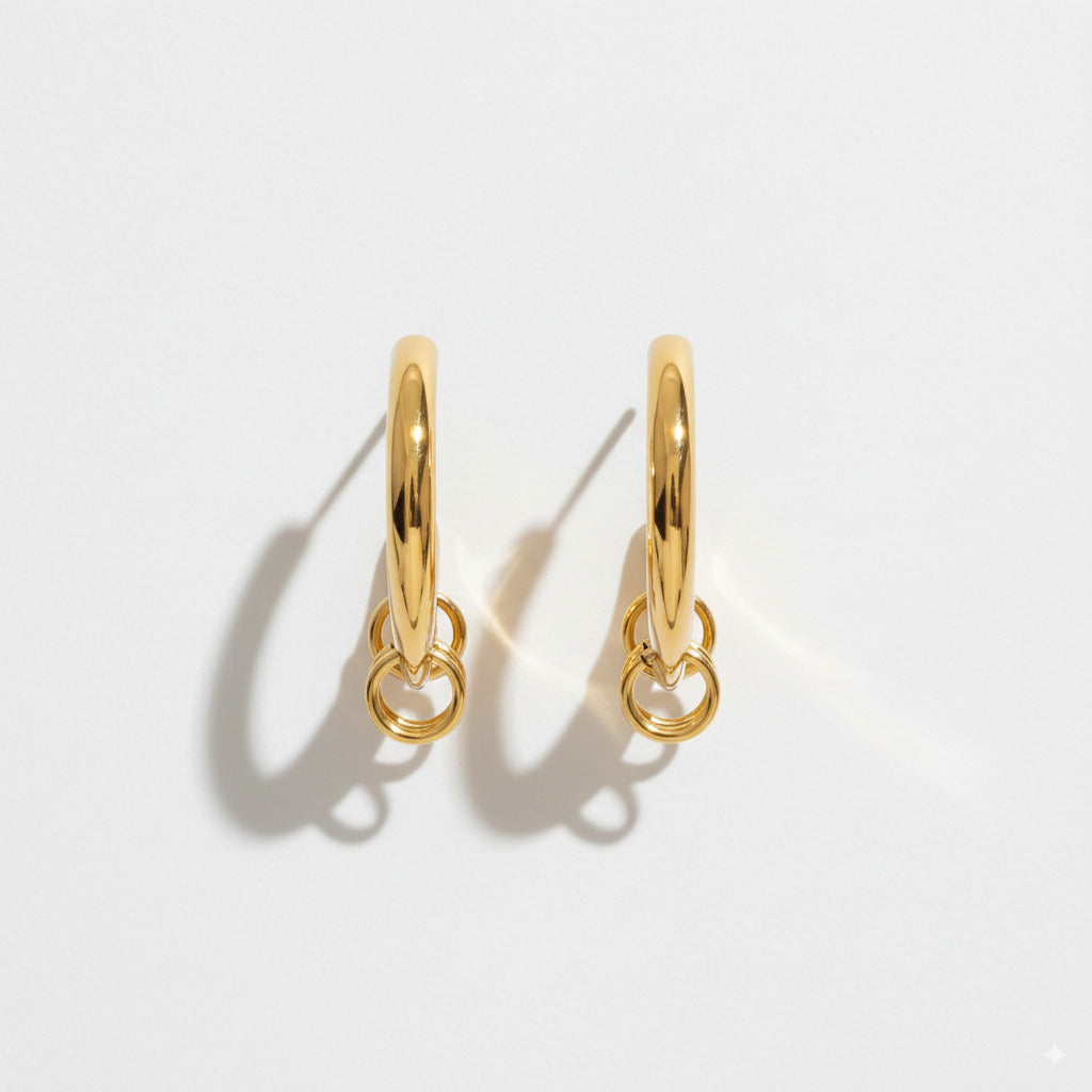 Triple Hoop Dangle Earrings 