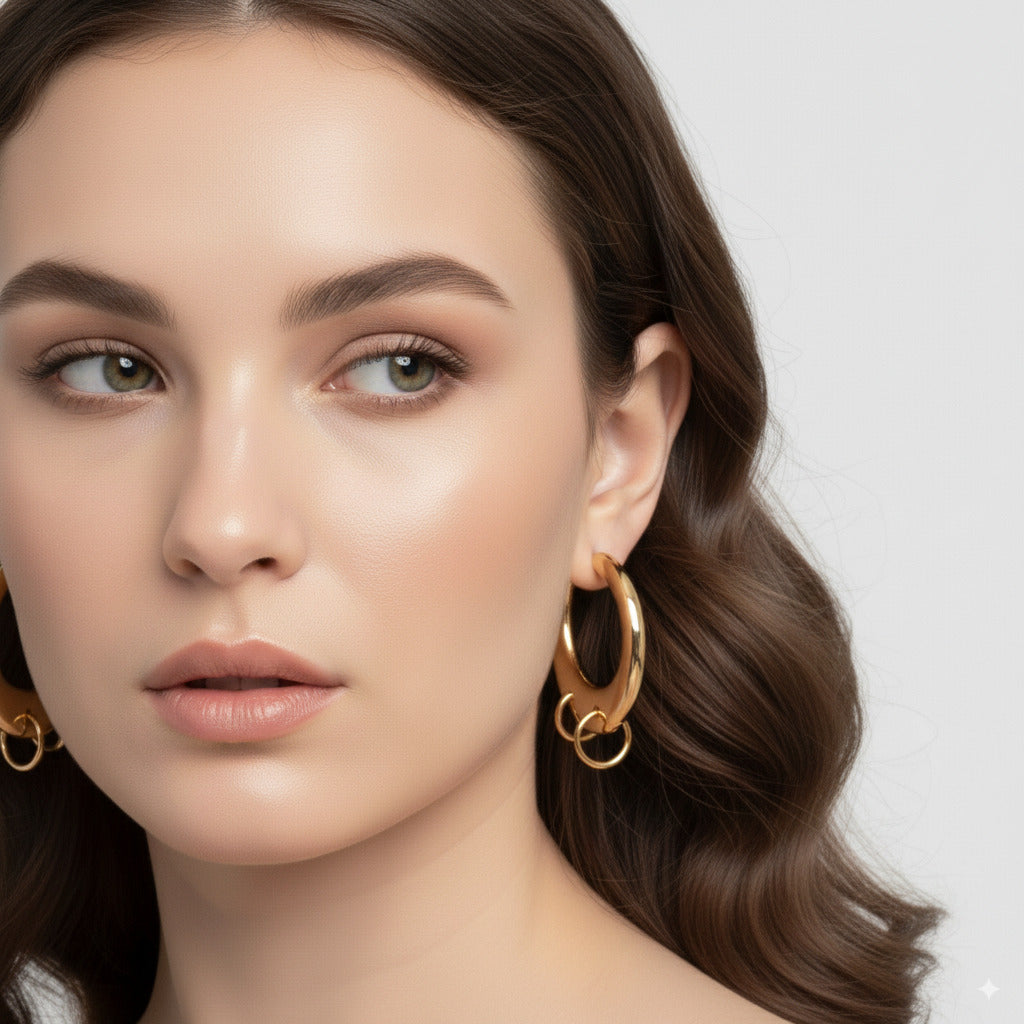 Triple Hoop Dangle Earrings 